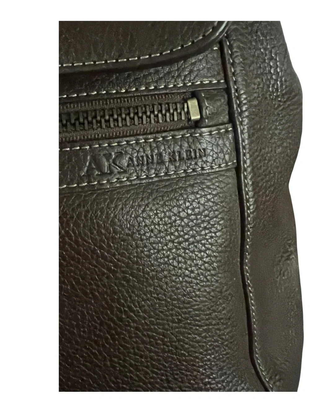 ANNE KLEIN Brown Pebbled Leather Back Pack.